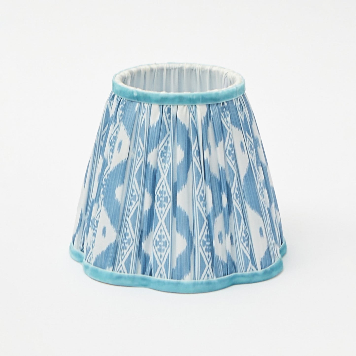 Tall Rechargeable Lamp with Blue Ikat Shade (18cm)