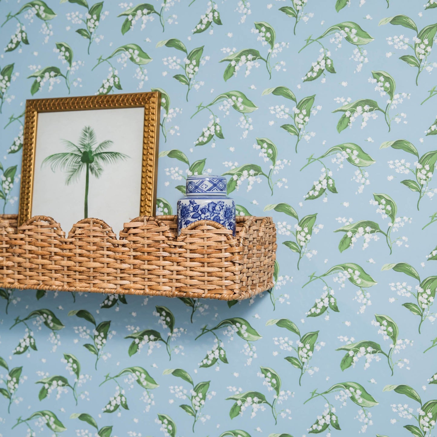 Scalloped Rattan Shelf