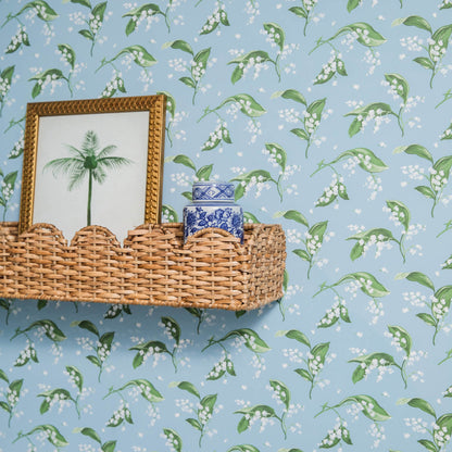 Scalloped Rattan Shelf