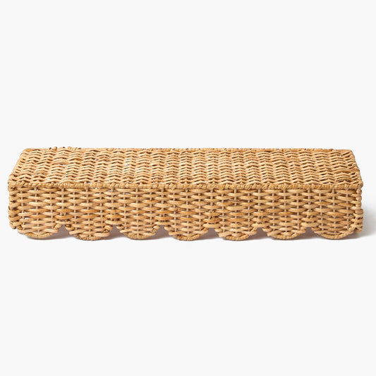 Scalloped Rattan Shelf