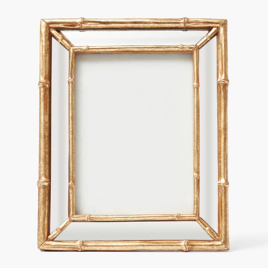 Gold Bamboo Mirror Photo Frame - 5"x 7"