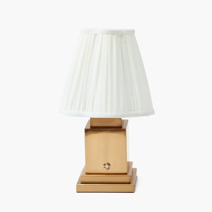 Square Rechargeable Lamp with Cream Shade (18cm)