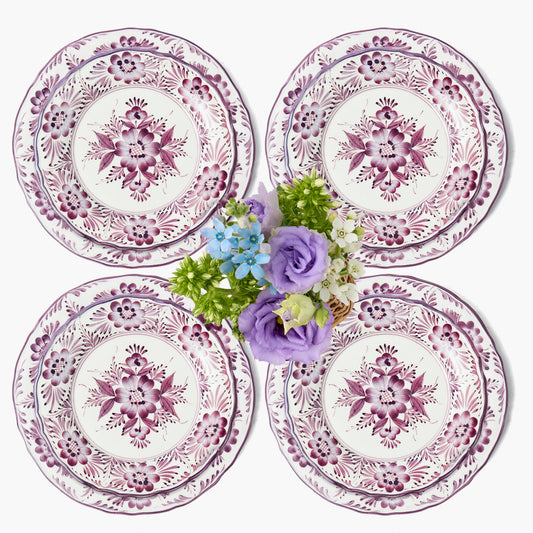 Purple Pandora Dinner & Starter Plates (Set of 8)
