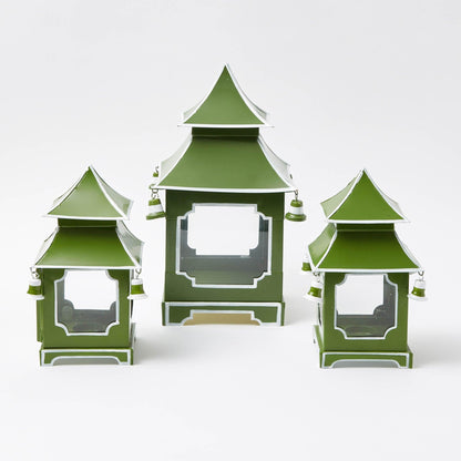 Apple Green Mini Pagoda Lantern (Pair)