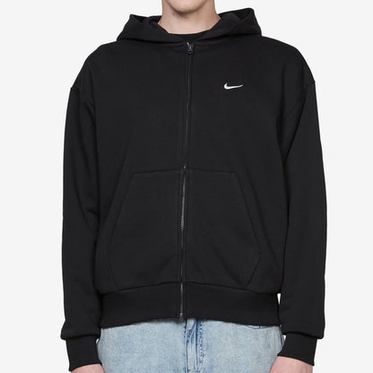 Solo Fleece Full-Zip Hoodie Total Black | Sail