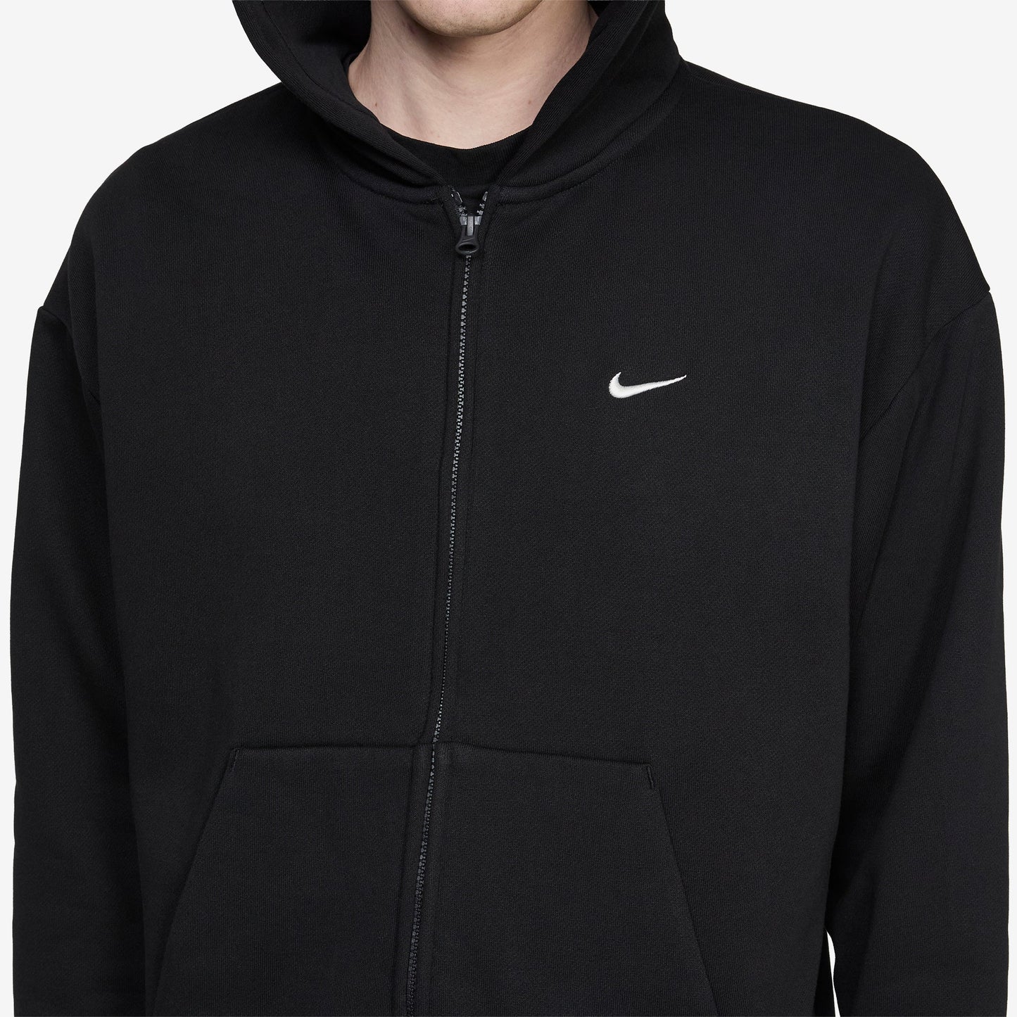Solo Fleece Full-Zip Hoodie Total Black | Sail