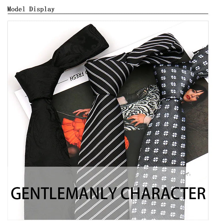 Elegant Ties For Men Gift Fashion Men Tie Set Striped Luxury Necktie Handchief Cufflinks 3 Pcs Business Wedding Suit Accessories