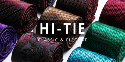 Hi-Tie Sage Green Pink Blue Solid Silk Wedding Tie For Men Handky Cufflink Mens Necktie Set Fashion Designer Business Party