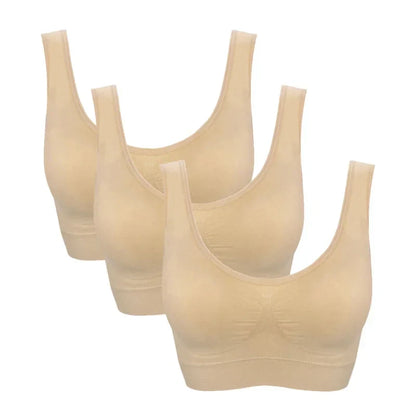 3pcs/set sexy active bra With removable Pad Seamless push up women plus size underwear wireless fitness body shape Bra