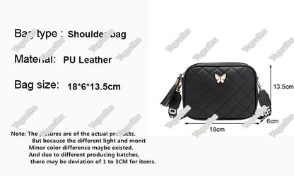 Fashion Hit Color Shoulder Bags for Women Female PU Leather Crossbody Messenger Bags Small Handbag Wide Strap Purse