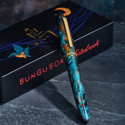 Esterbrook x BUNGUBOX Estie Diamondcast Fountain Pen - Kachofugetsu Collection - Kingfisher - Limited Edition