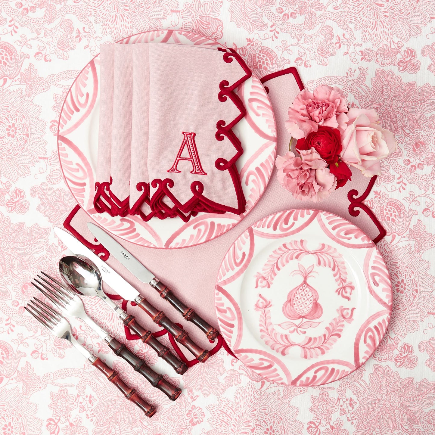 Pink & Red Angelina Placemats & Napkins (Set of 4)
