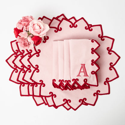 Pink & Red Angelina Placemats & Napkins (Set of 4)
