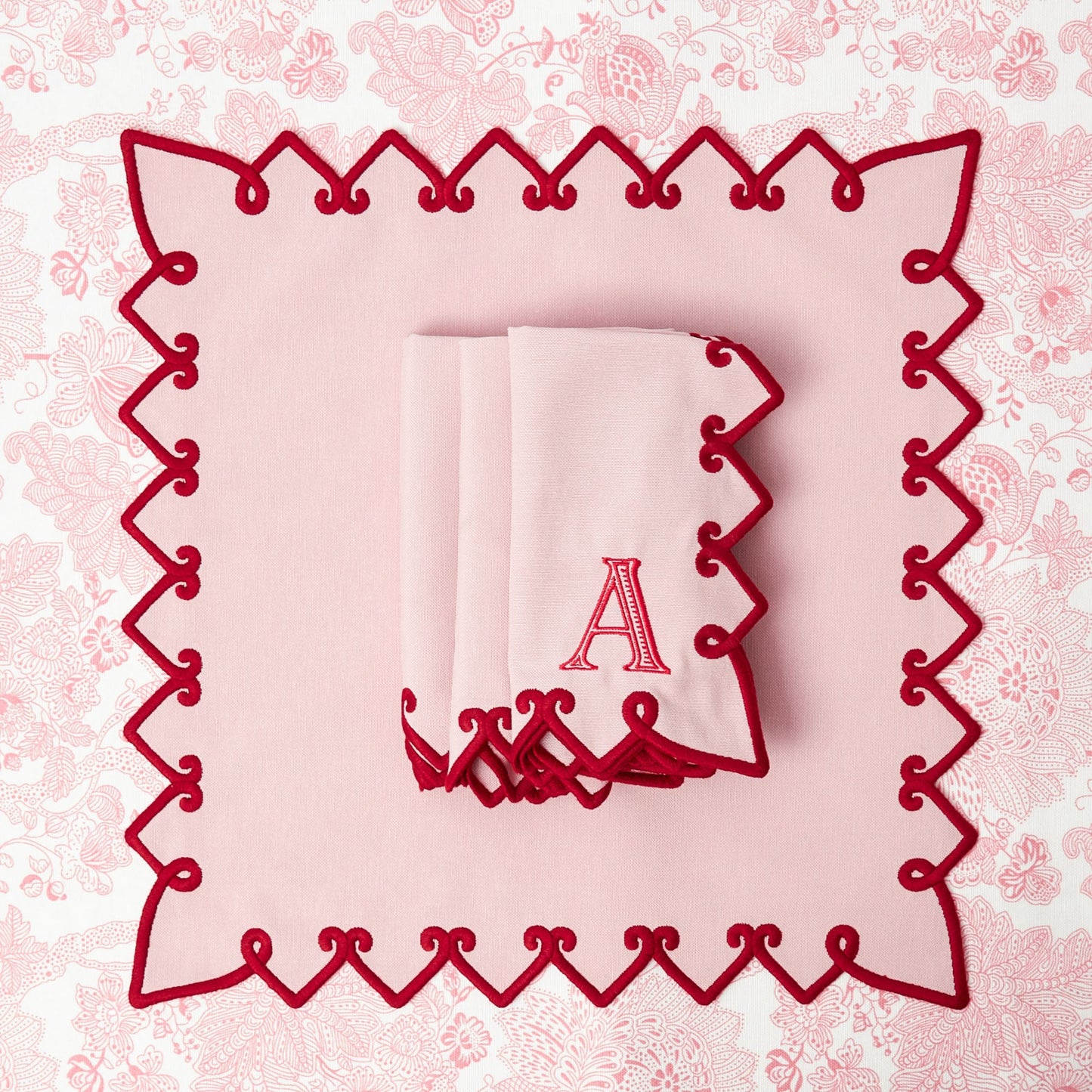 Pink & Red Angelina Placemats & Napkins (Set of 4)
