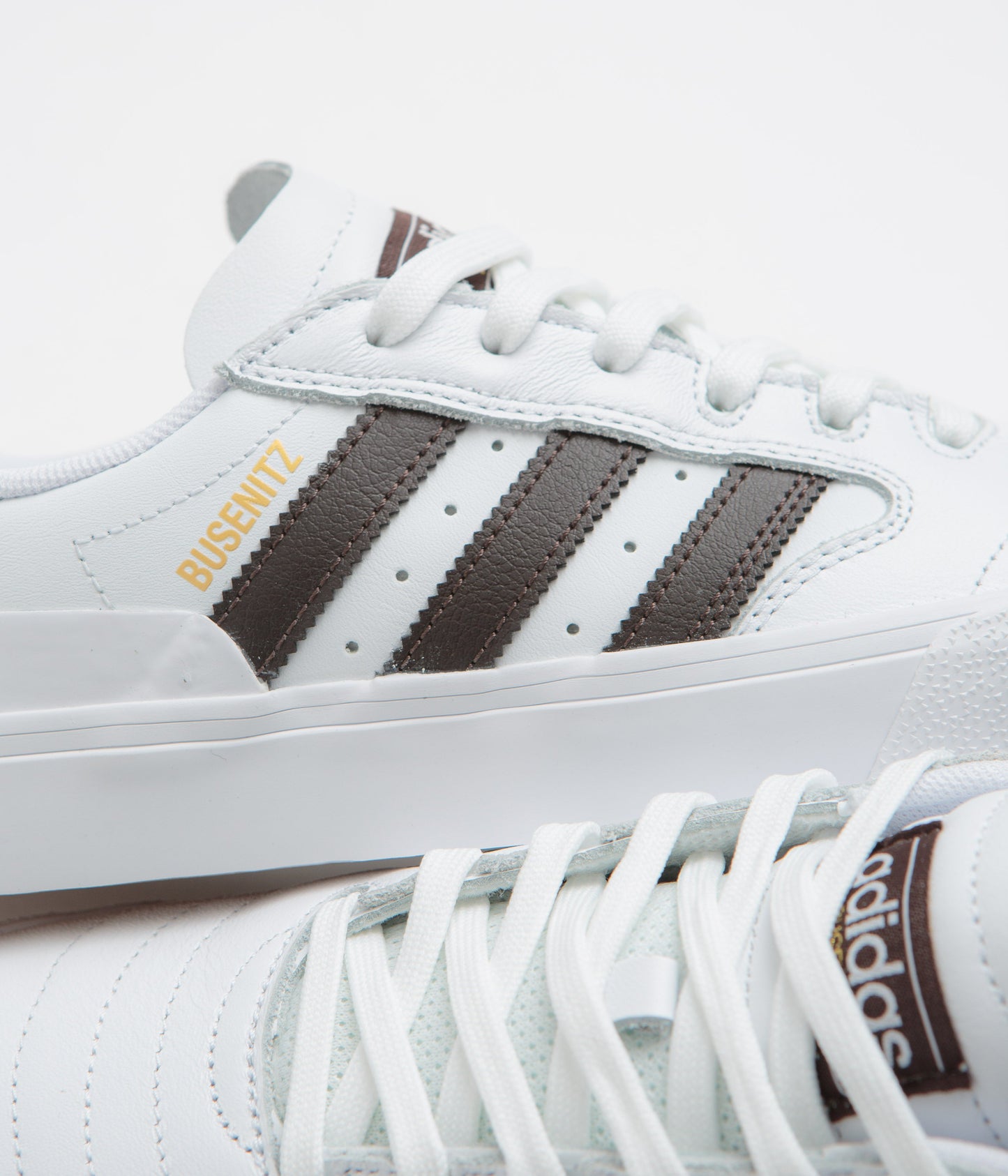 Adidas Busenitz Vulc II Shoes - FTWR White / Aurora Coffee / Gold Metallic