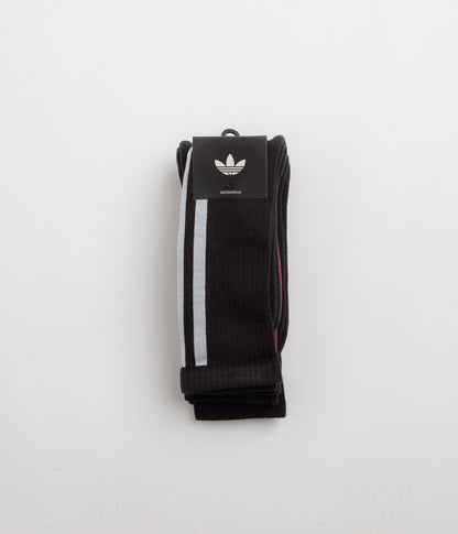 Adidas Frontside Socks (3 Pack) - Black / White / Black / Shadow Red