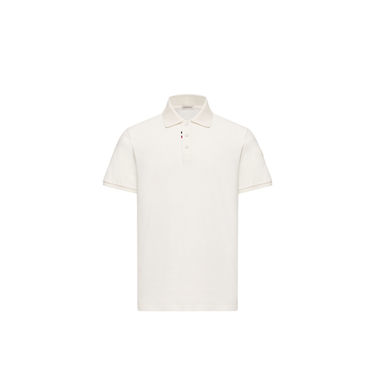 Moncler Short-Sleeve Cotton Piqué Polo — White