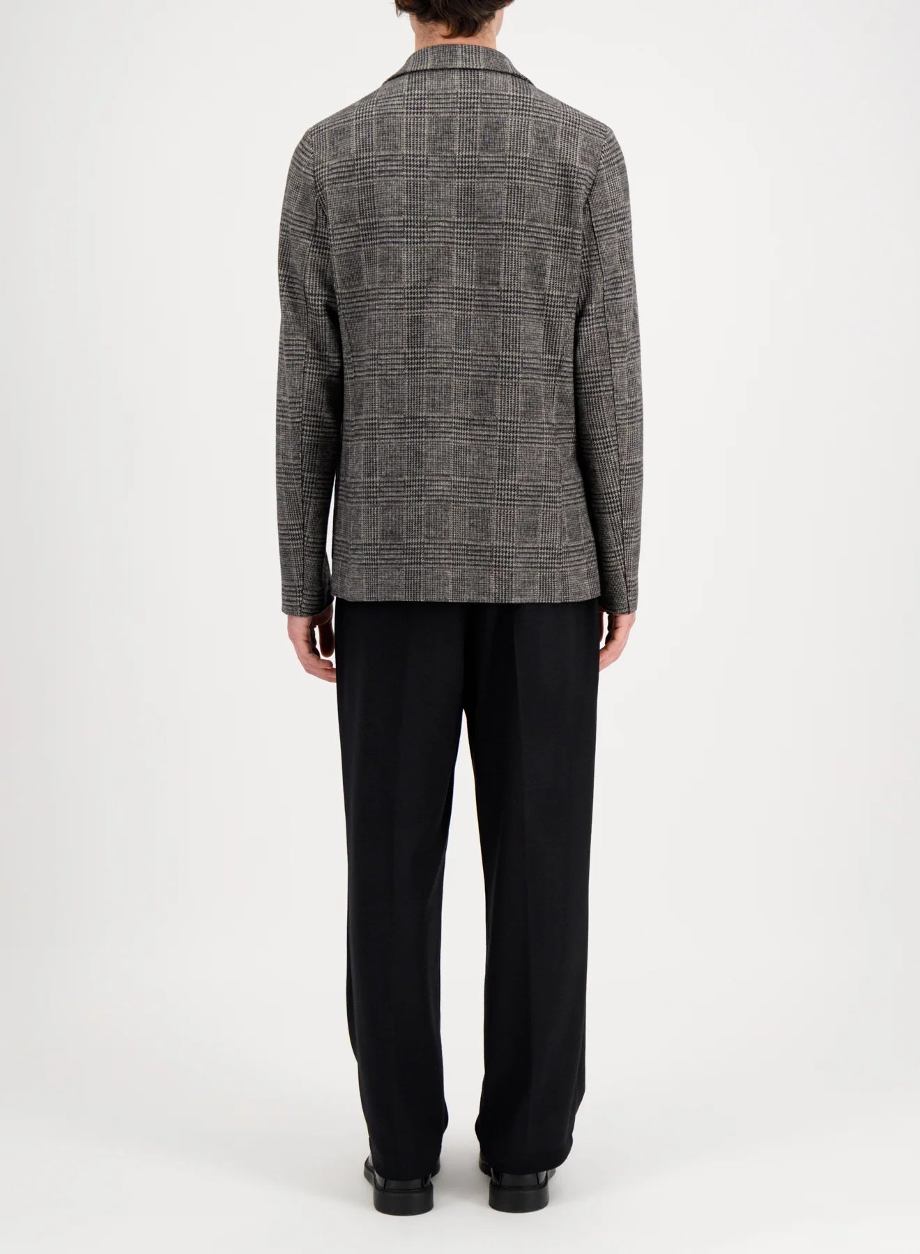 Harris Wharf Prince of Wales Check Wool Blazer — Gray