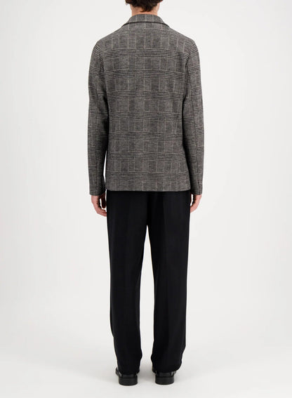 Harris Wharf Prince of Wales Check Wool Blazer — Gray