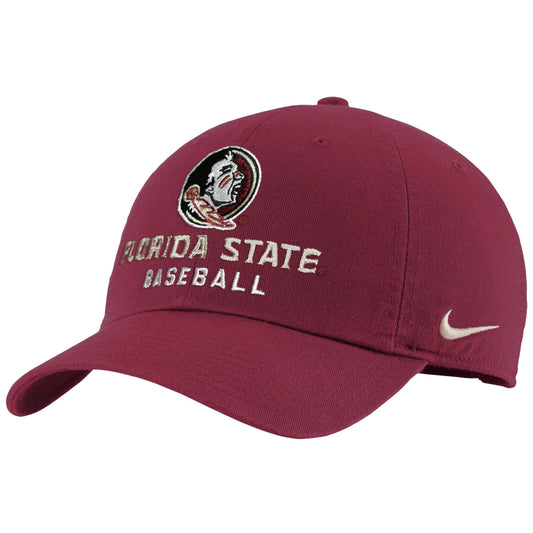 Nike Men's Seminole Logo/Florida State Baseball Adjustable Club Cap - Garnet