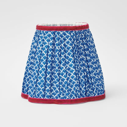 Cobalt & Red Lotus Lampshade (18cm)