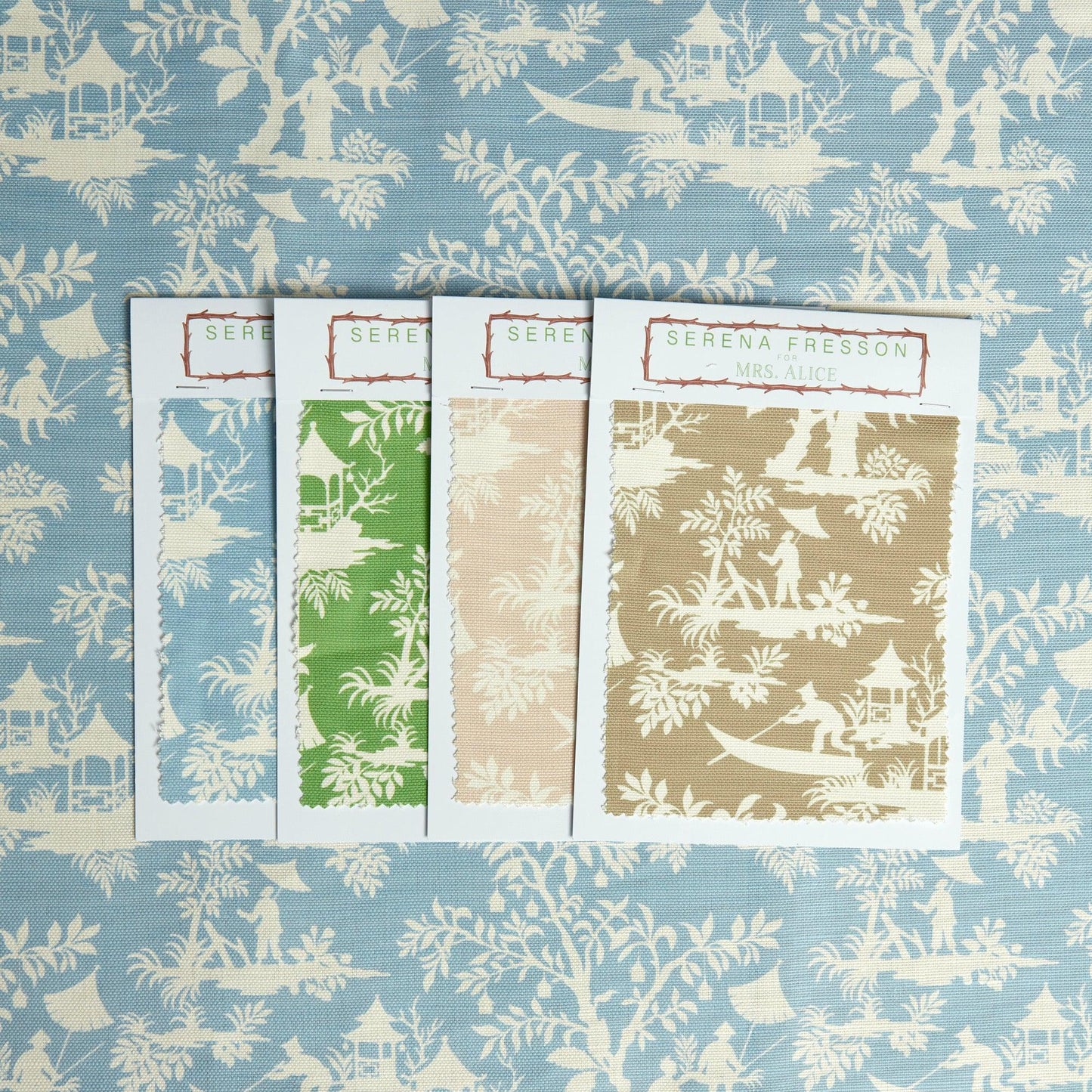 Blue Pagoda Garden Fabric