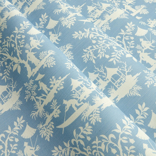 Blue Pagoda Garden Fabric