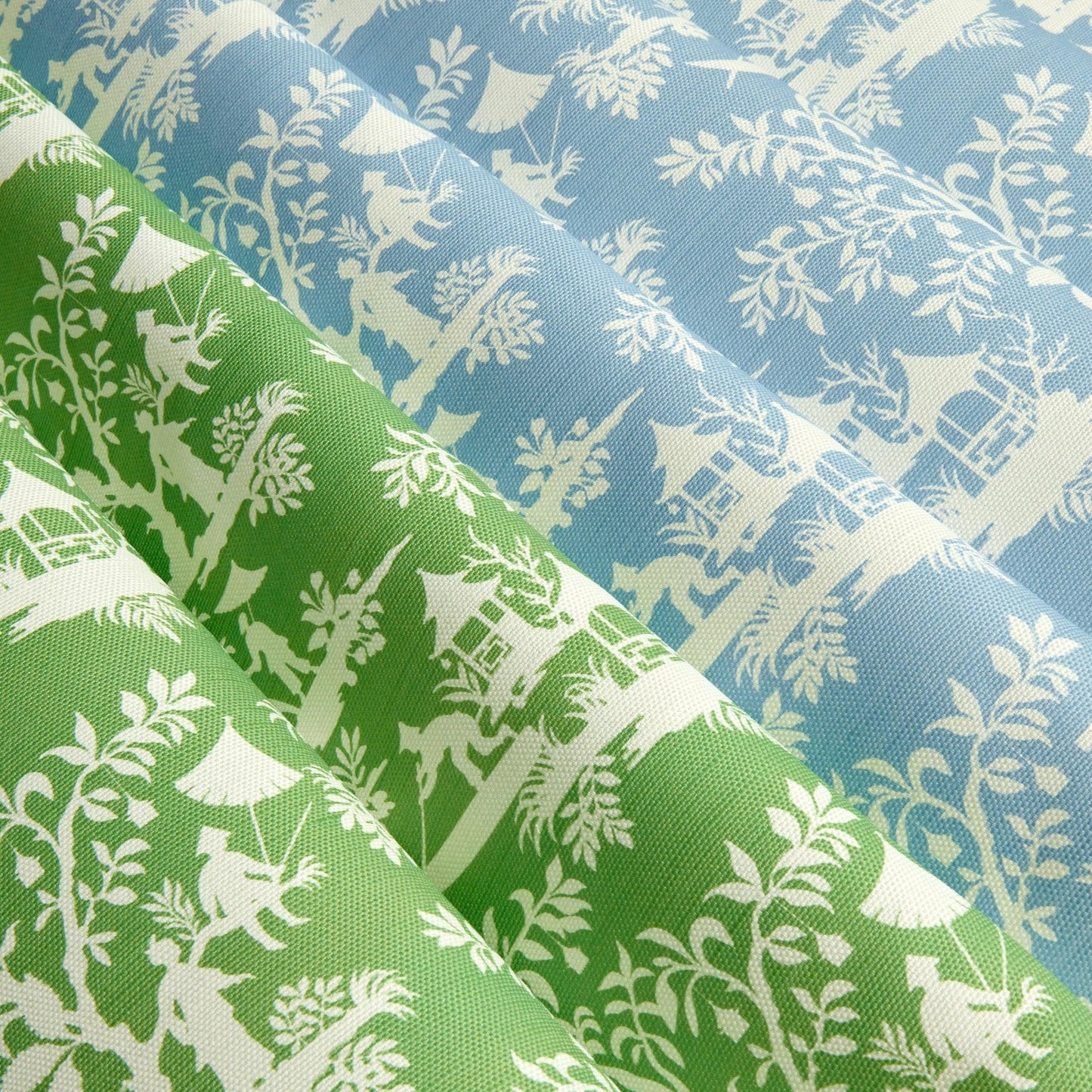 Blue Pagoda Garden Fabric