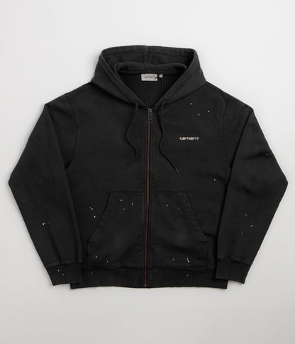 Carhartt Hooded Painter Jacket - Black Destroy Wash / Splatter