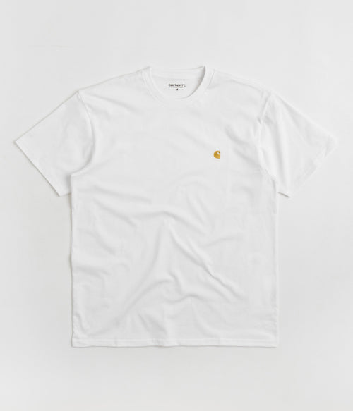 Carhartt Chase T-Shirt - White / Gold