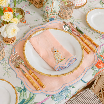 Parrot Coral Linen Napkins (Set of 4)