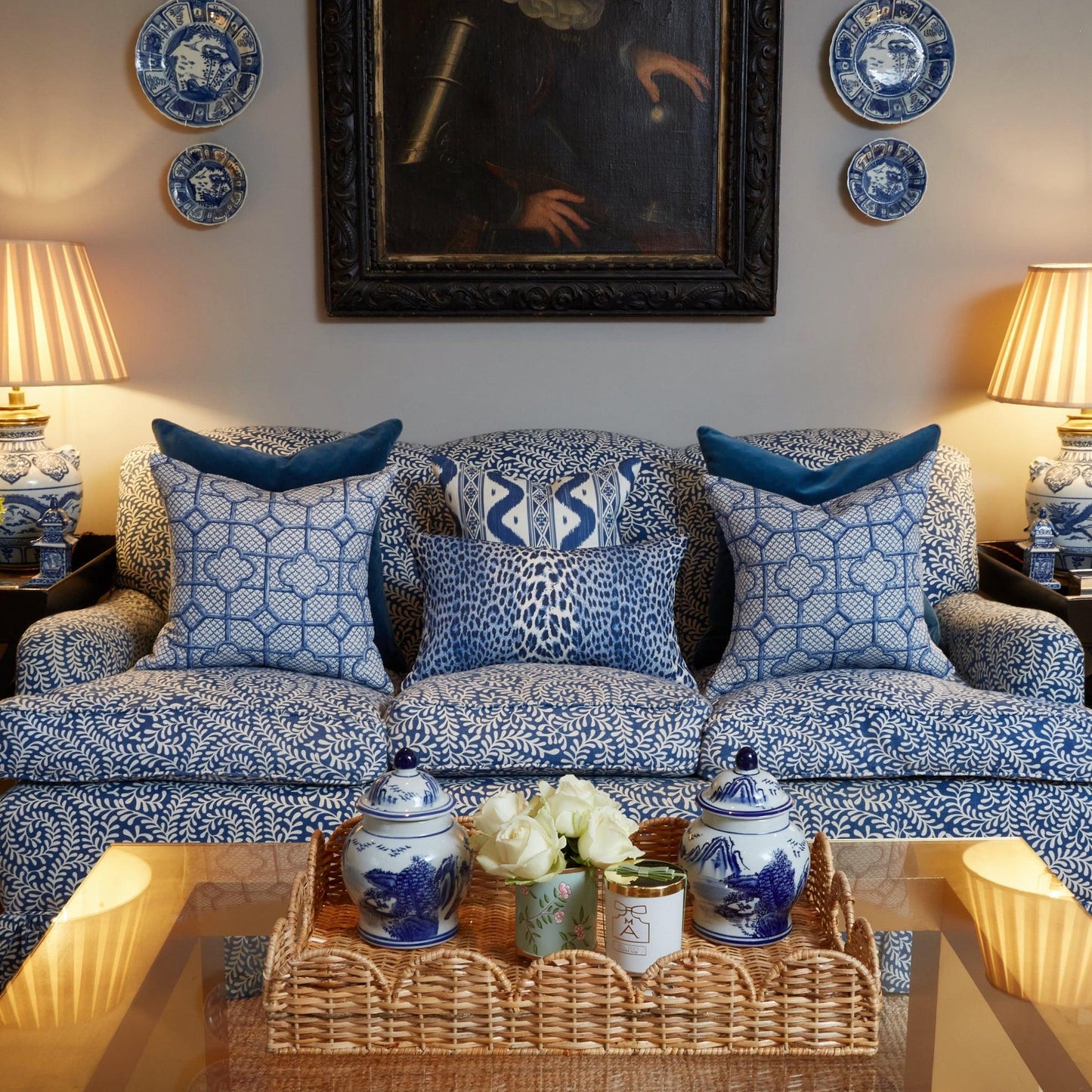 Cobalt Blue Leopard Fabric
