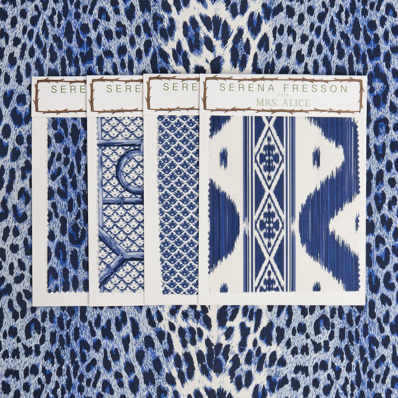 Cobalt Blue Leopard Fabric