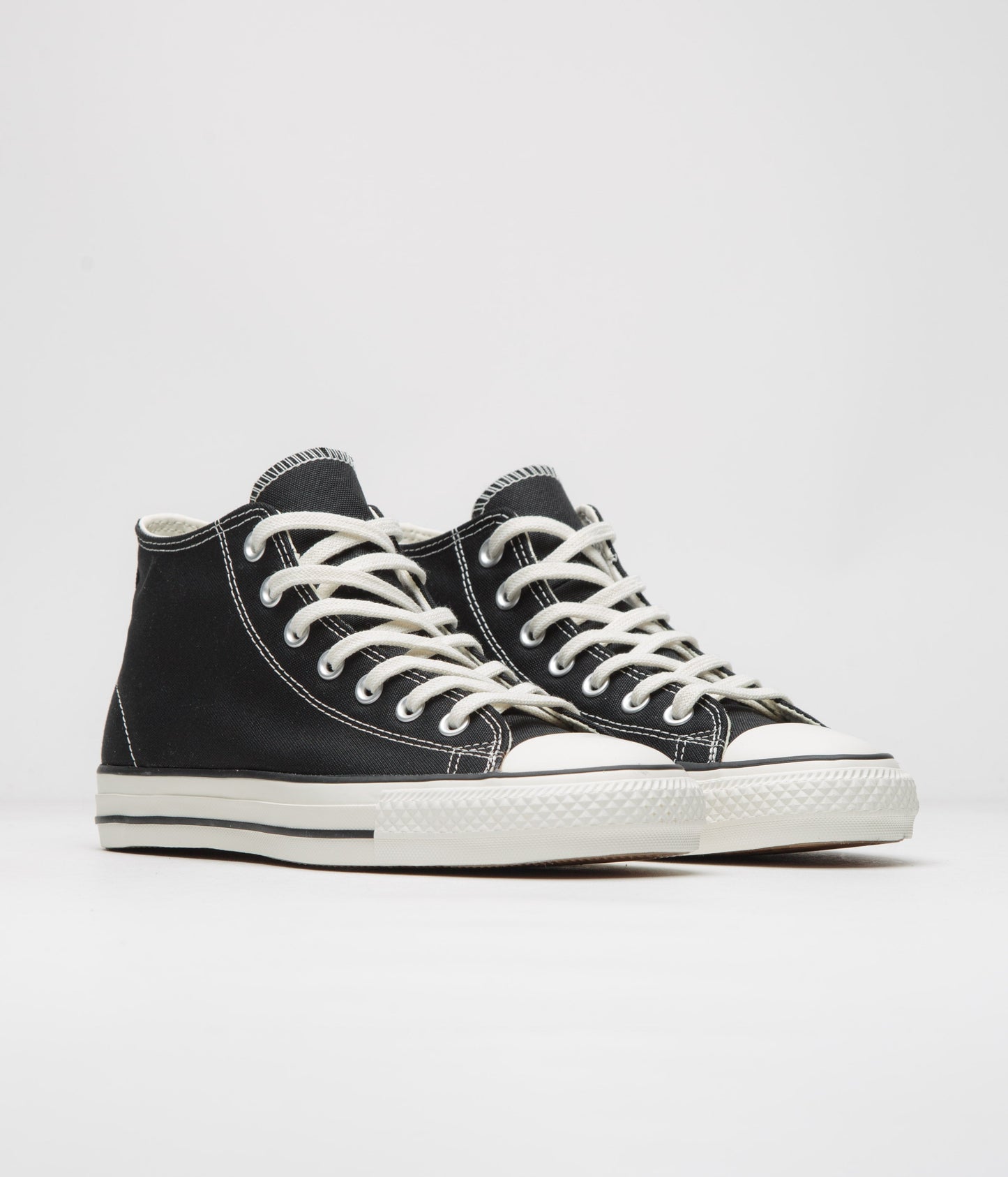 Converse Cons CTAS Pro Mid Cut Off Shoes - Black / Black / Egret