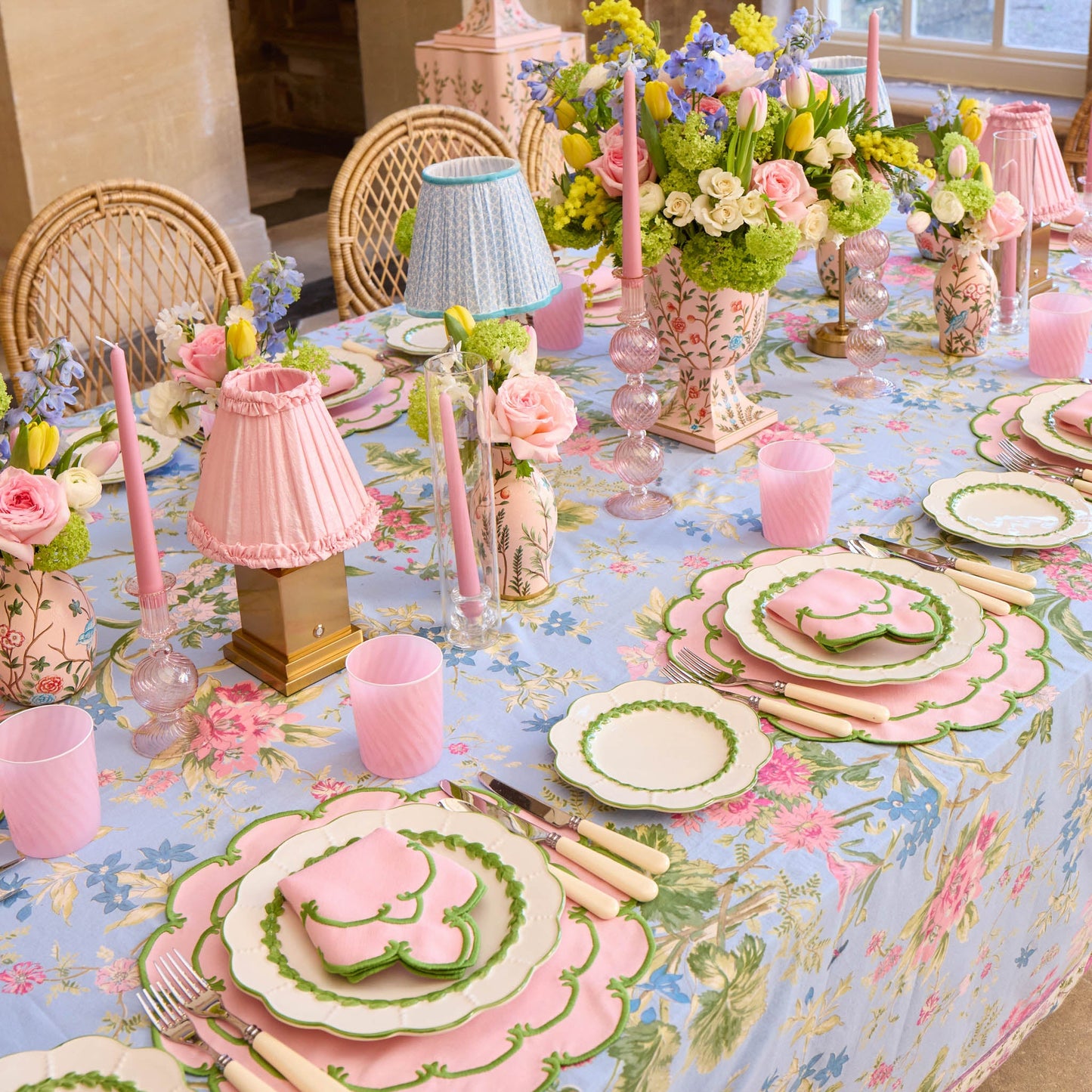 Pink & Green Amanda Placemats (Set of 4)