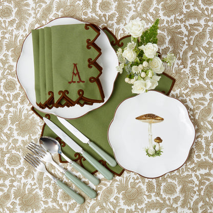 Forest Green & Brown Angelina Placemats & Napkins (Set of 4)