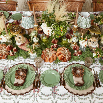 Feather Wreath with Chocolate Velvet Bows (Set of 4)