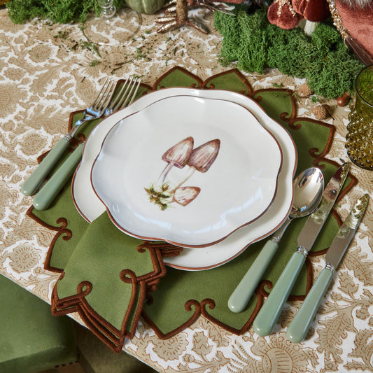 Forest Green & Brown Angelina Placemats & Napkins (Set of 4)