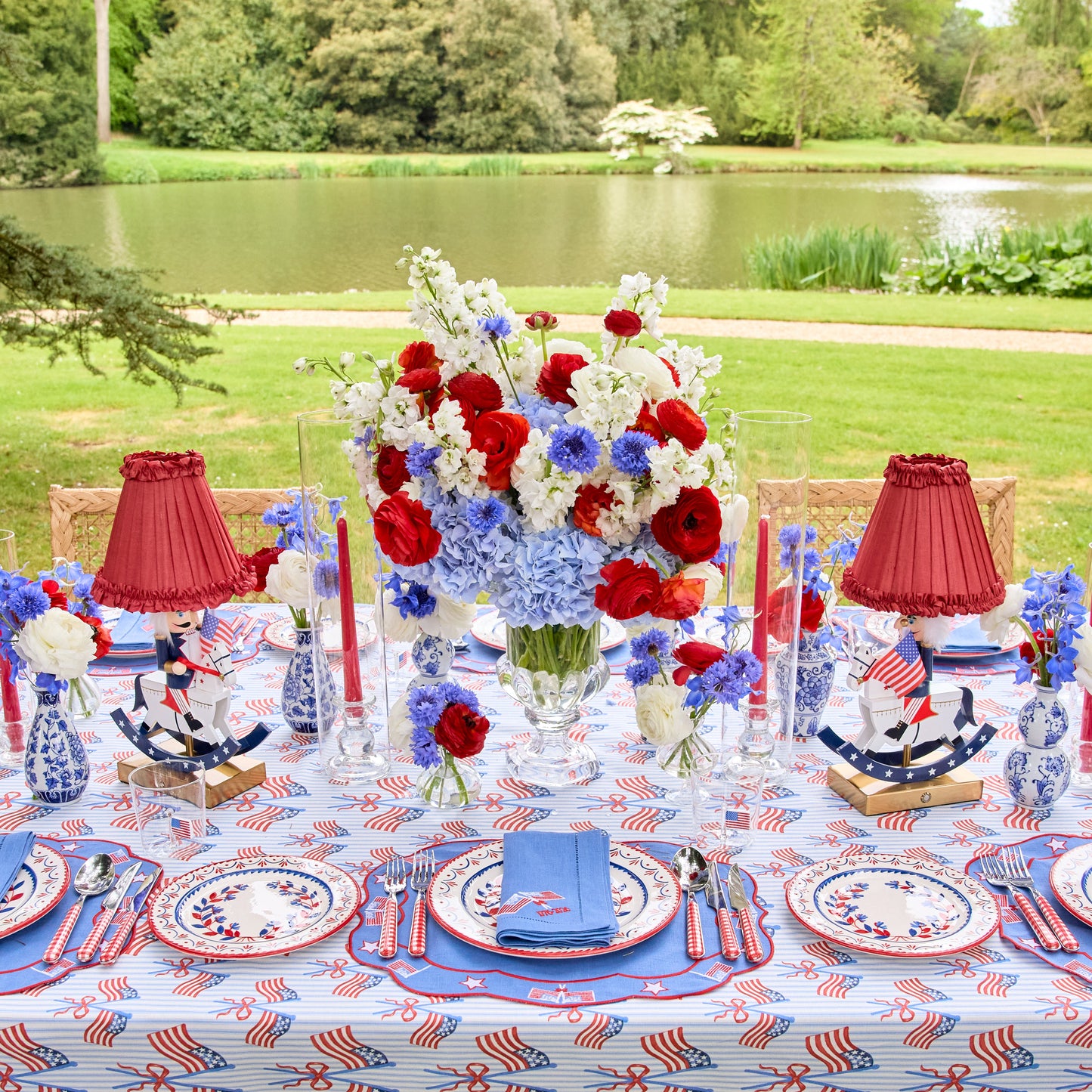 Blue & Red Josephine Dinner Plate