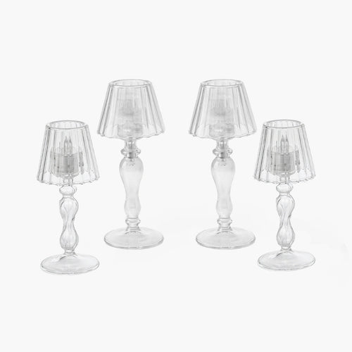 Glass Lantern Tea Light Holder Set