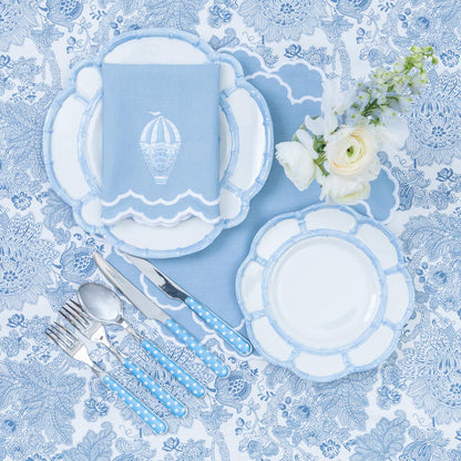 Blue Melamine Bamboo Starter Plates (Set of 4)