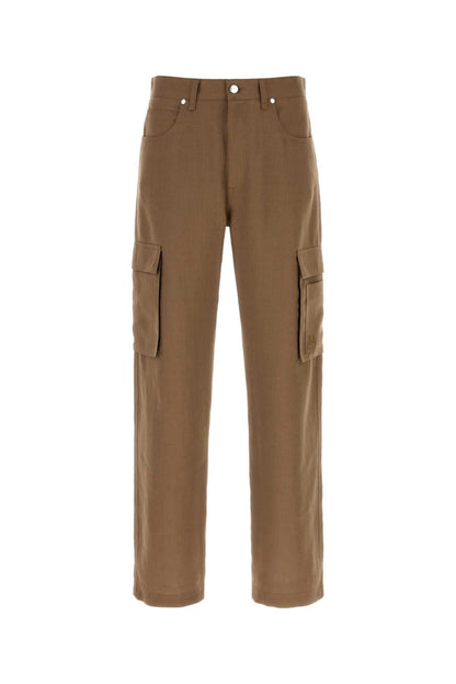 Fendi Linen Cargo Pants — Tan