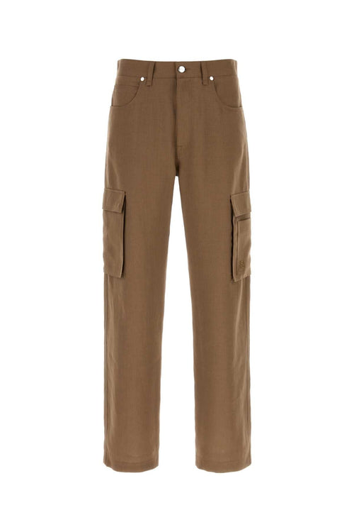 Fendi Linen Cargo Pants — Tan