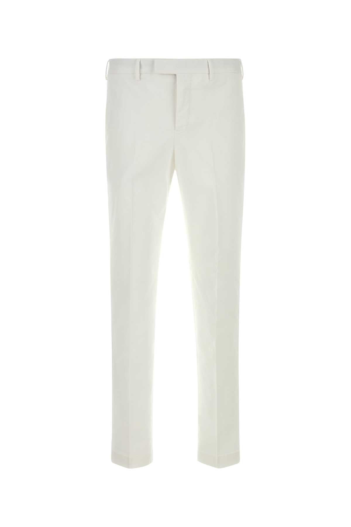 Pt Torino Stretch Cotton Trousers — White