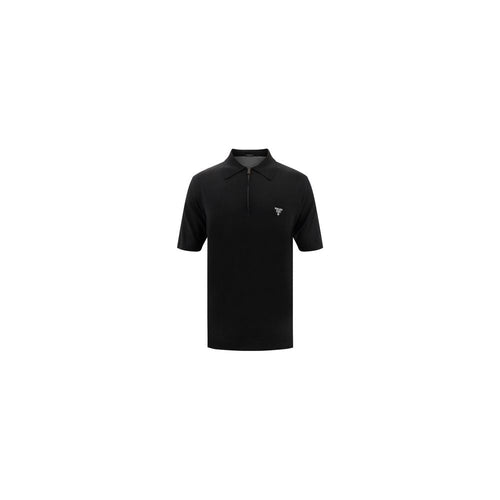 Prada Virgin Wool Polo Shirt — Black