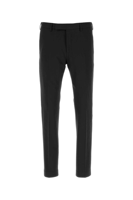 Pt Torino Stretch Wool Trousers — Black