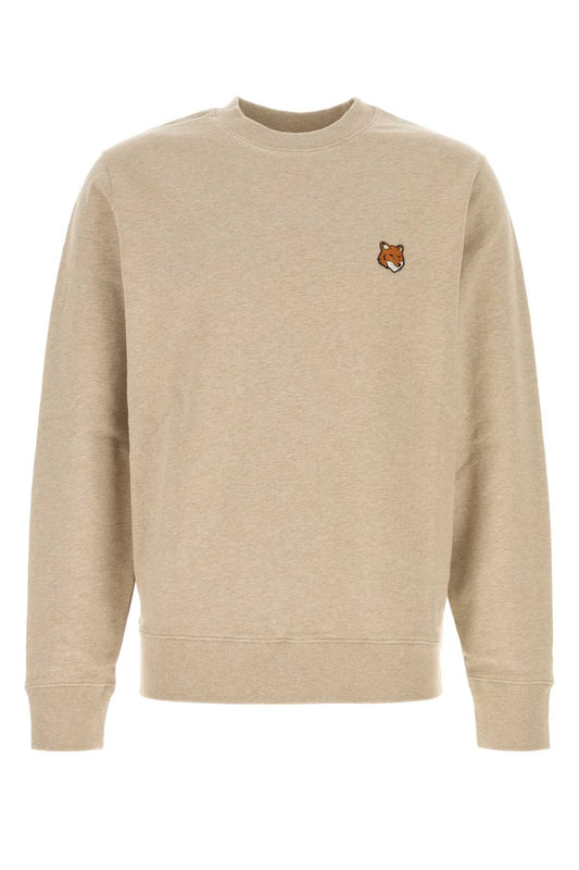 Maison Kitsune Fox Head Sweatshirt — Beige