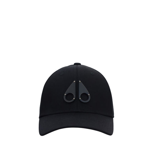 Moose Knuckles MOM31MA534283BB Cotton Logo Baseball Cap — Black