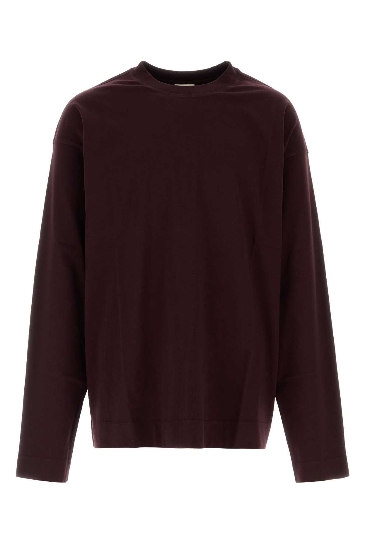 Dries Van Noten Cotton Oversize T-Shirt — Burgundy