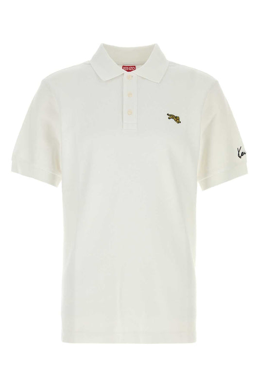 Kenzo Jumping Tiger Polo Shirt — White